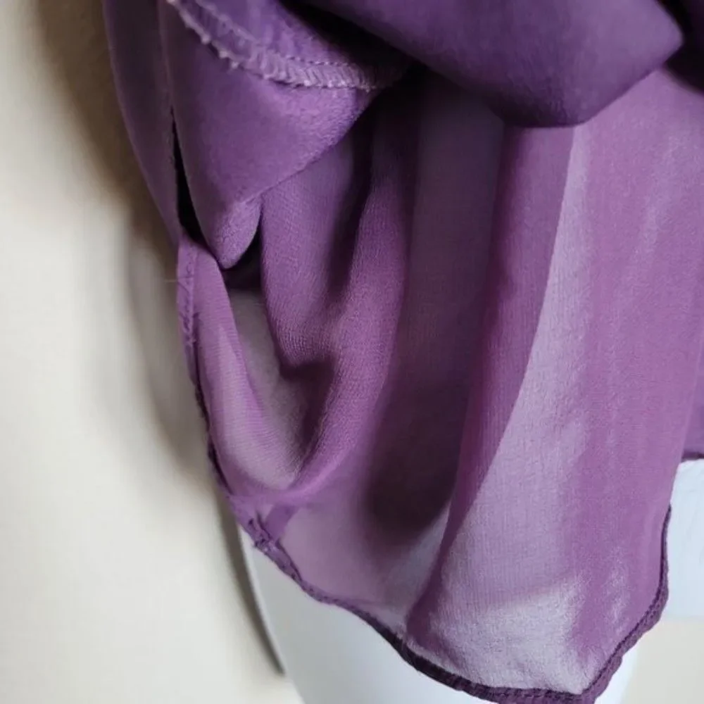 Sugarlips one-shoulder ruffled violet top size small